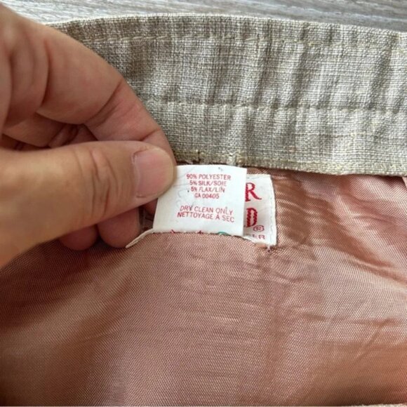 Vintage Mister Leonard Silk Flax Blend A Line Midi Skirt - Picture 13 of 15